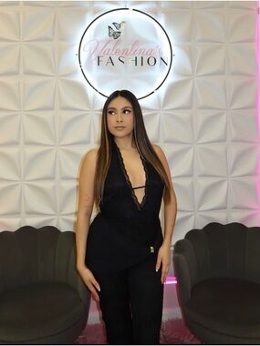 Black Lace Halter Jumpsuit (medium)